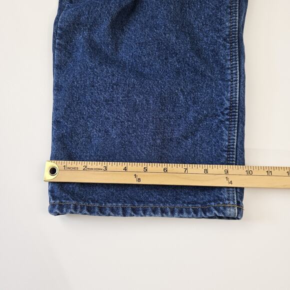 Carhartt Flannel Lined Jeans Mens 44x32 Relaxed Fit Denim Straight Workwear B172 - Picture 10 of 10